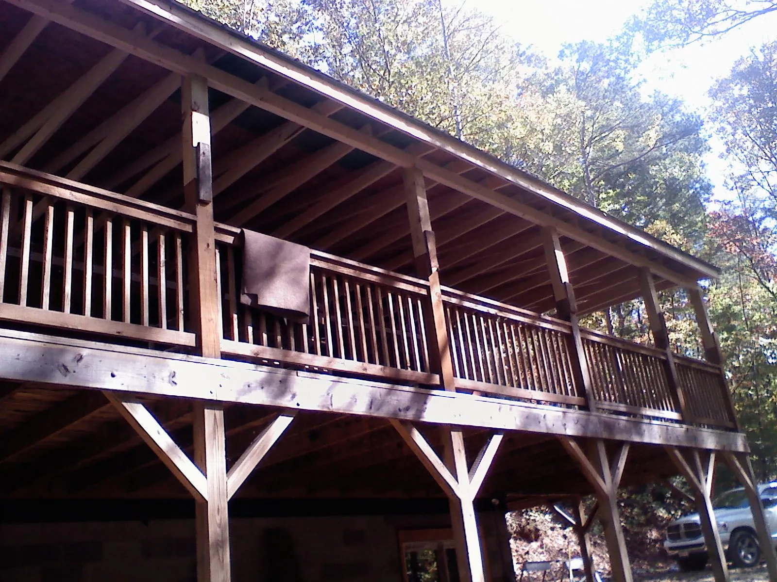 Timber framing under a new elevated porch and deck — Roof Leak Repair in Chauncey by Roofing Brothers